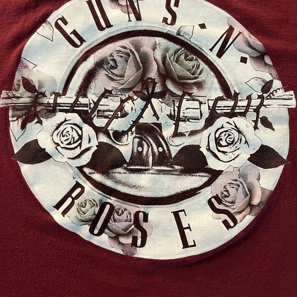 BRAVADO MENS MAROON GUNS N ROSES SHORT SLEEVE T-SHIRT SIZE LARGE - Picture 5 of 6